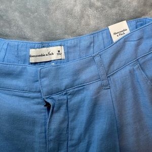 Abercrombie and fitch blue linen shorts